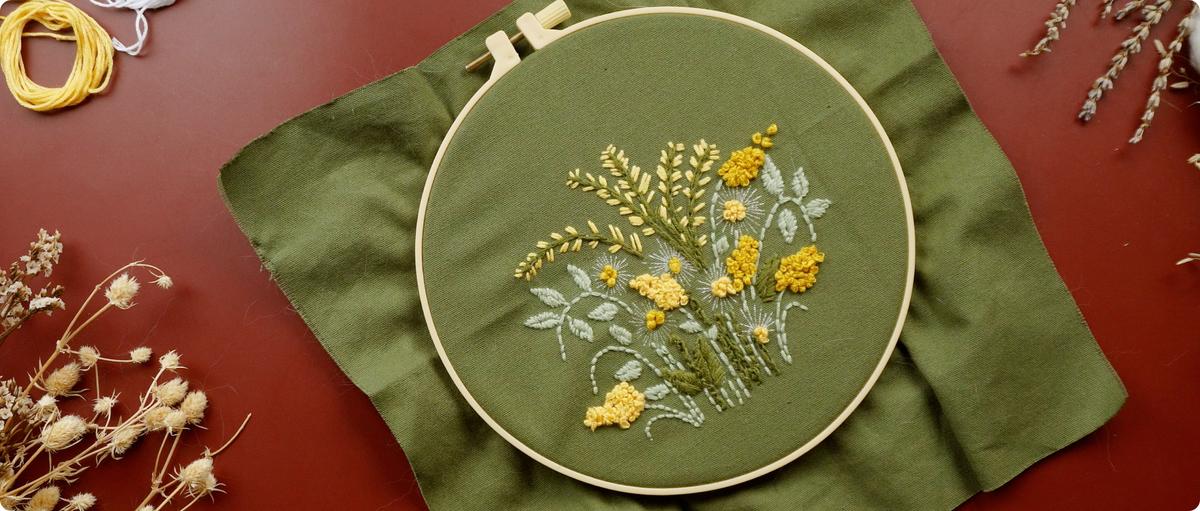 Embroidery on display